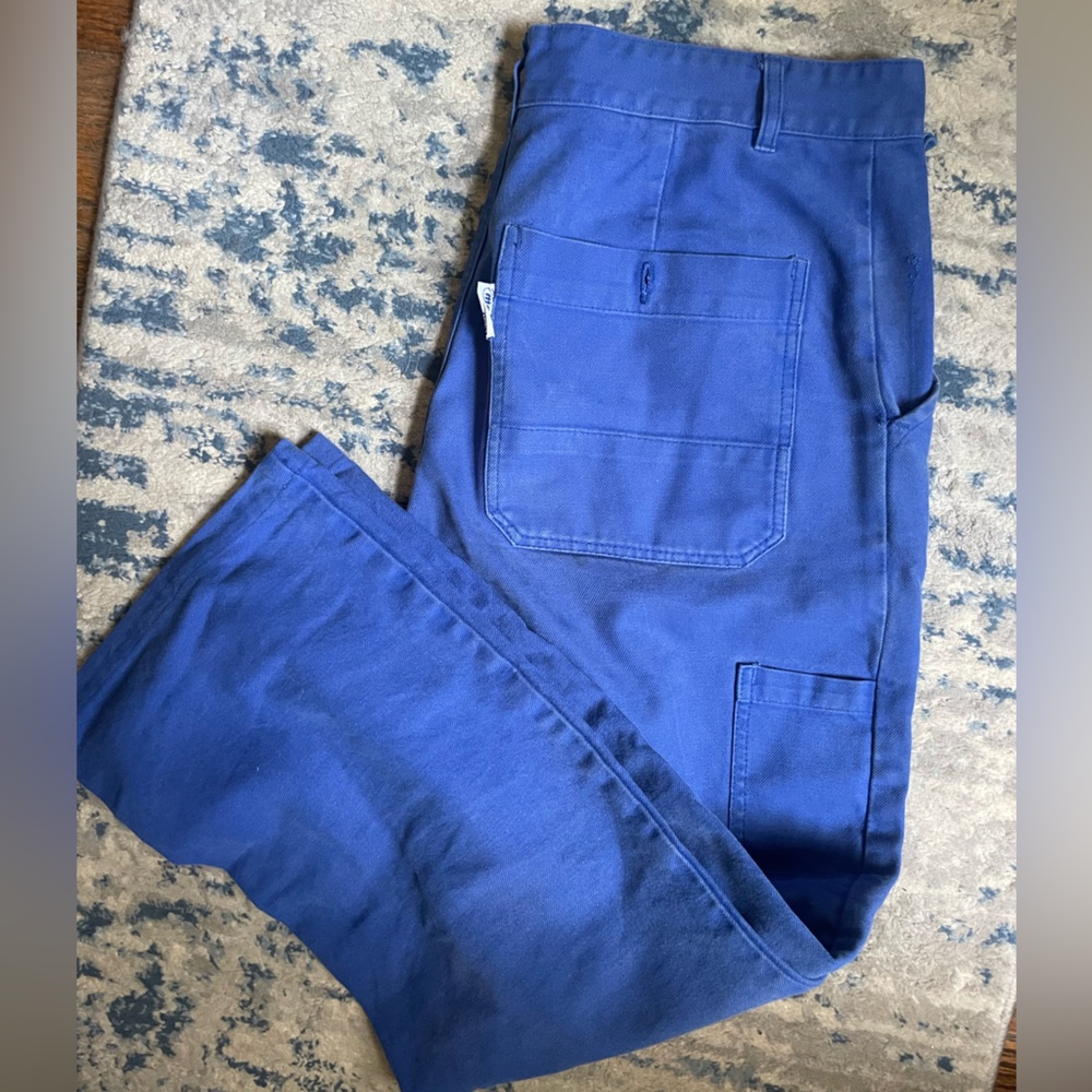 French Workwear Pants | cornflower blue cargo work pants